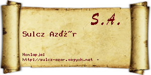 Sulcz Azár névjegykártya